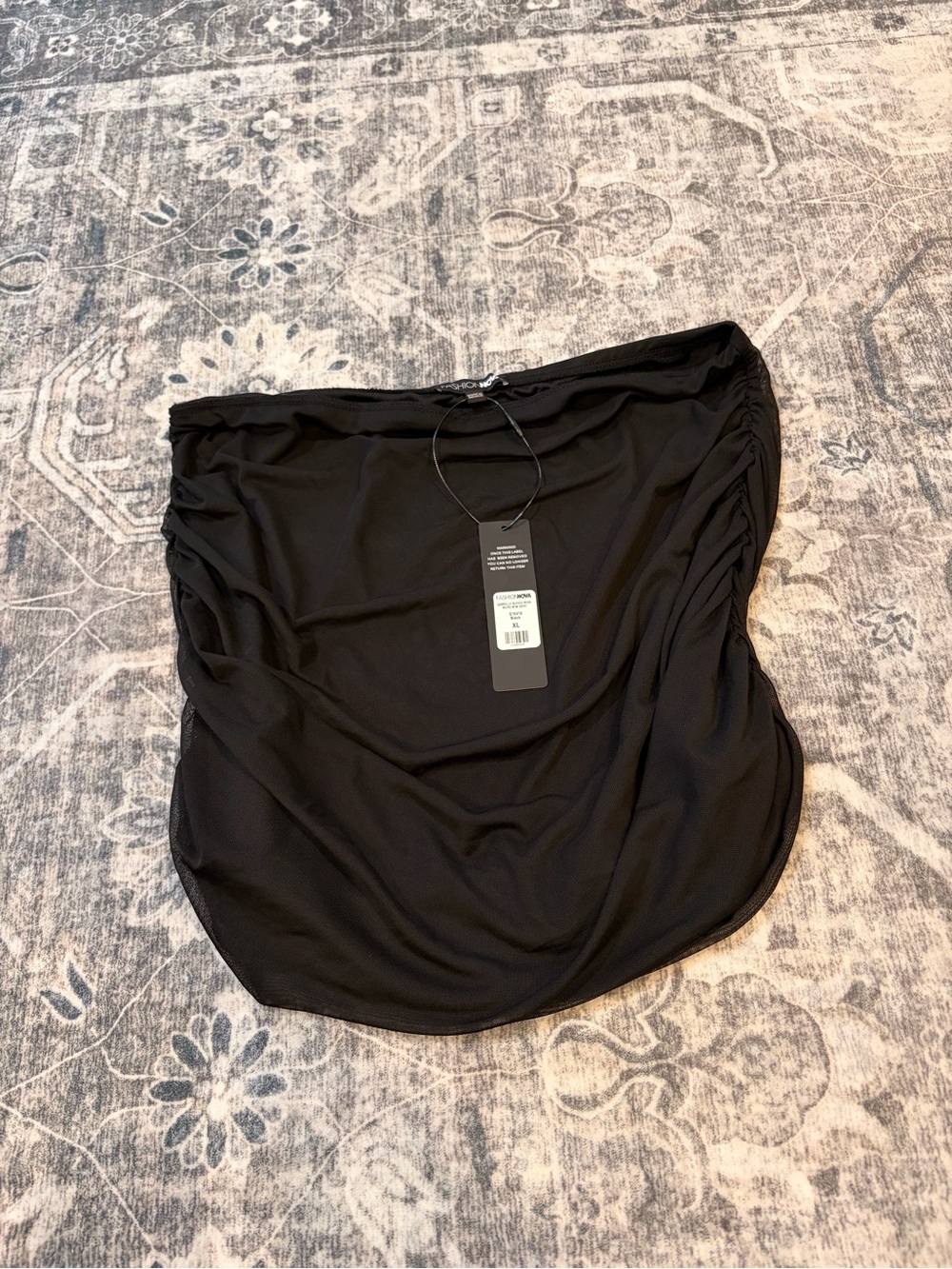 Fashion Nova Black Ruched Mini tube Top